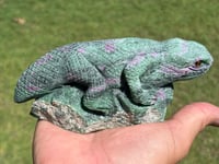 Image 10 of Lizard - Ruby Zoisite Carving #2922