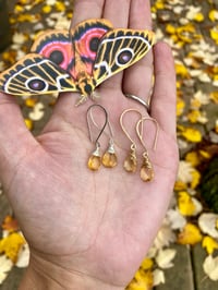 Image 6 of Simple Long Citrine Earrings