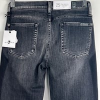Image 6 of 7 FOR ALL MANKIND super skinny dark gray black studded jeans