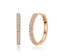 Image 3 of Quarter Size Diamond Hoop Earrings