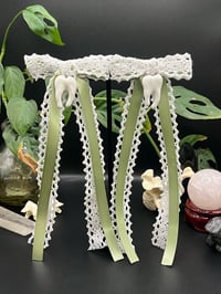 Image 1 of Green Lace Tooth Hair Ribbon