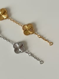 Image 4 of Clover Bracelet Gold and Silver Clover bracelet Stainless steel Four Leaf Clover Bracelet