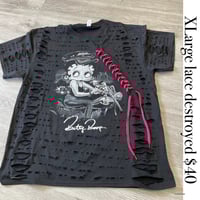 Xlarge Betty Black/pink lace destroyed