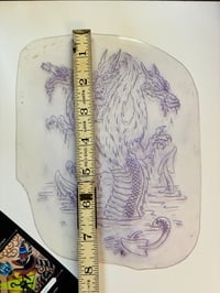 Image 4 of Hydra Dragon By Rollo Vintage BIG Acetate Tattoo Stencil Malone