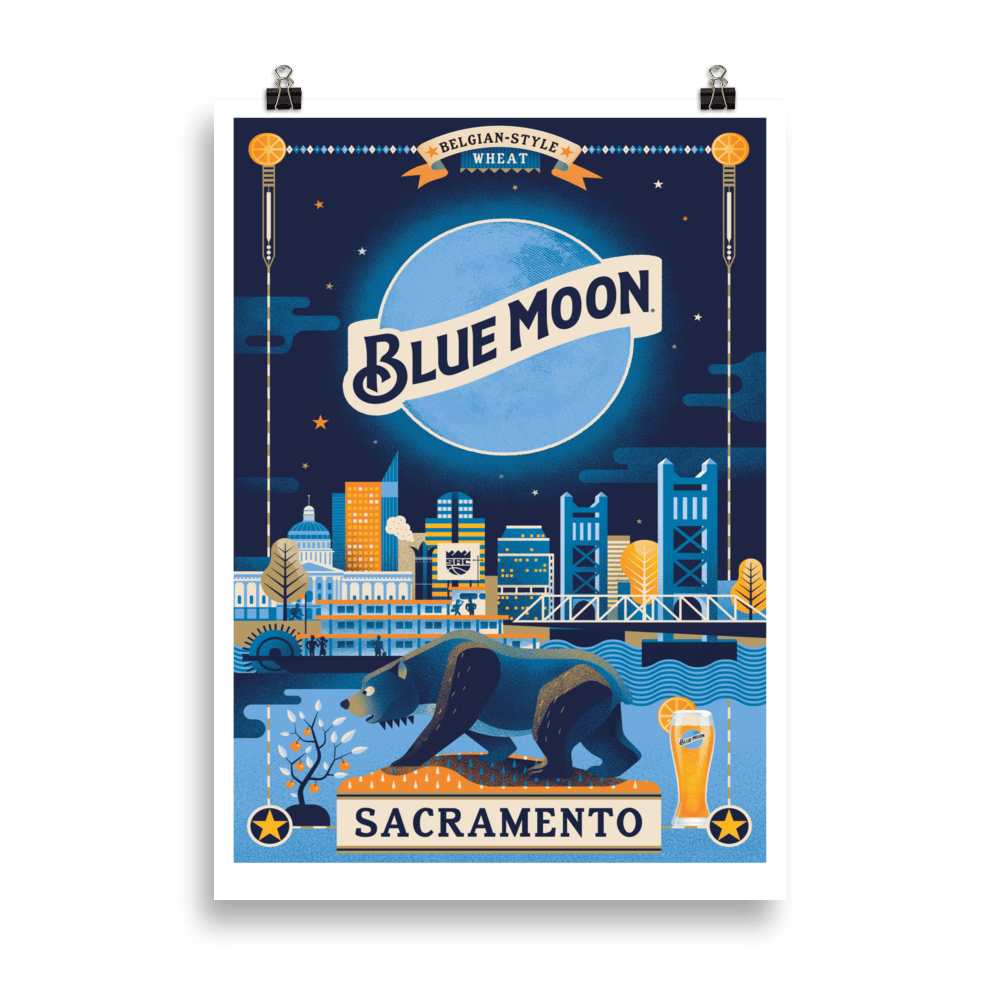 Image of Sacramento Blue Moon Beer Poster