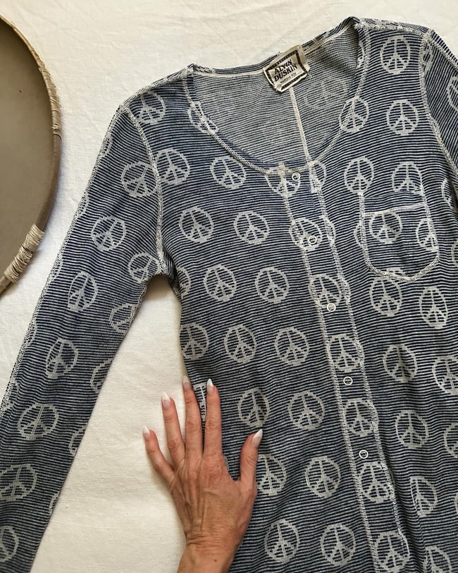 late 60s Alvin Duskin museum PEACE knit cardigan
