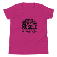 Image 6 of Unisex Youth Short Sleeve T-Shirt (Prayer is a Muscle)