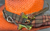 Image 3 of Orange Cowboy Hat Bandanna Chain and Flower Band