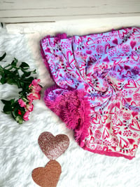 Image 1 of Raspberry & Pink Hearts Baby Blanket