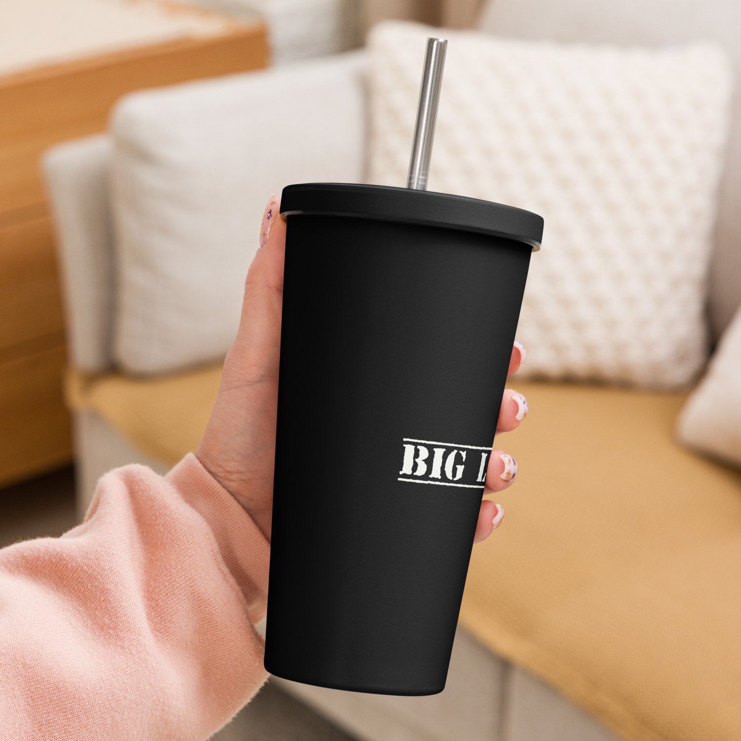 Image of Insulated BL tumbler with a straw