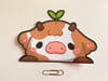 Peeking Brown Cow Car Decal