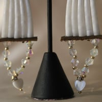 Image 4 of White Gold One Tier Dentalium Earrings