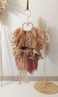 Image 6 of Newborn bodysuit for photoshoots - Naomi - dusty pink & beige