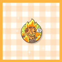 Image 2 of This Is Fine Dachsbun Enamel Pin