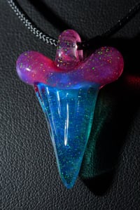 Image 3 of Fully crushed opal glass shark tooth pendant...