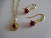 Image 8 of Garnet Birthstone Drop Earrings | Inspired by Kate Middleton | January Birthstone Gift