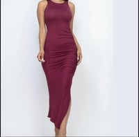 Split Maxi Dress Burgundy