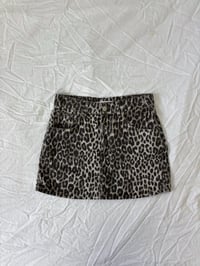 Image 1 of Leopard print denim skirt // 36