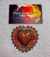 Image 6 of Hand Painted/Polished Grey Heart Beaded Popsocket