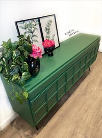 Image 4 of Mid century modern McIntosh green SIDEBOARD / LONG TV CABINET / DRINKS CABINET