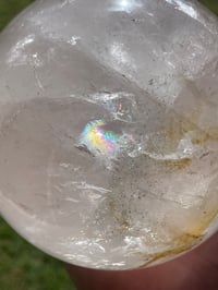 Image 2 of Clear Quartz Sphere With Rainbows #1430