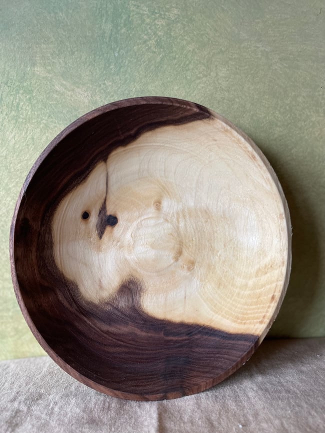 Pole Lathe Turned Black Walnut Dish