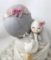 Bow headband, matching lovey pin and bonnet clip 