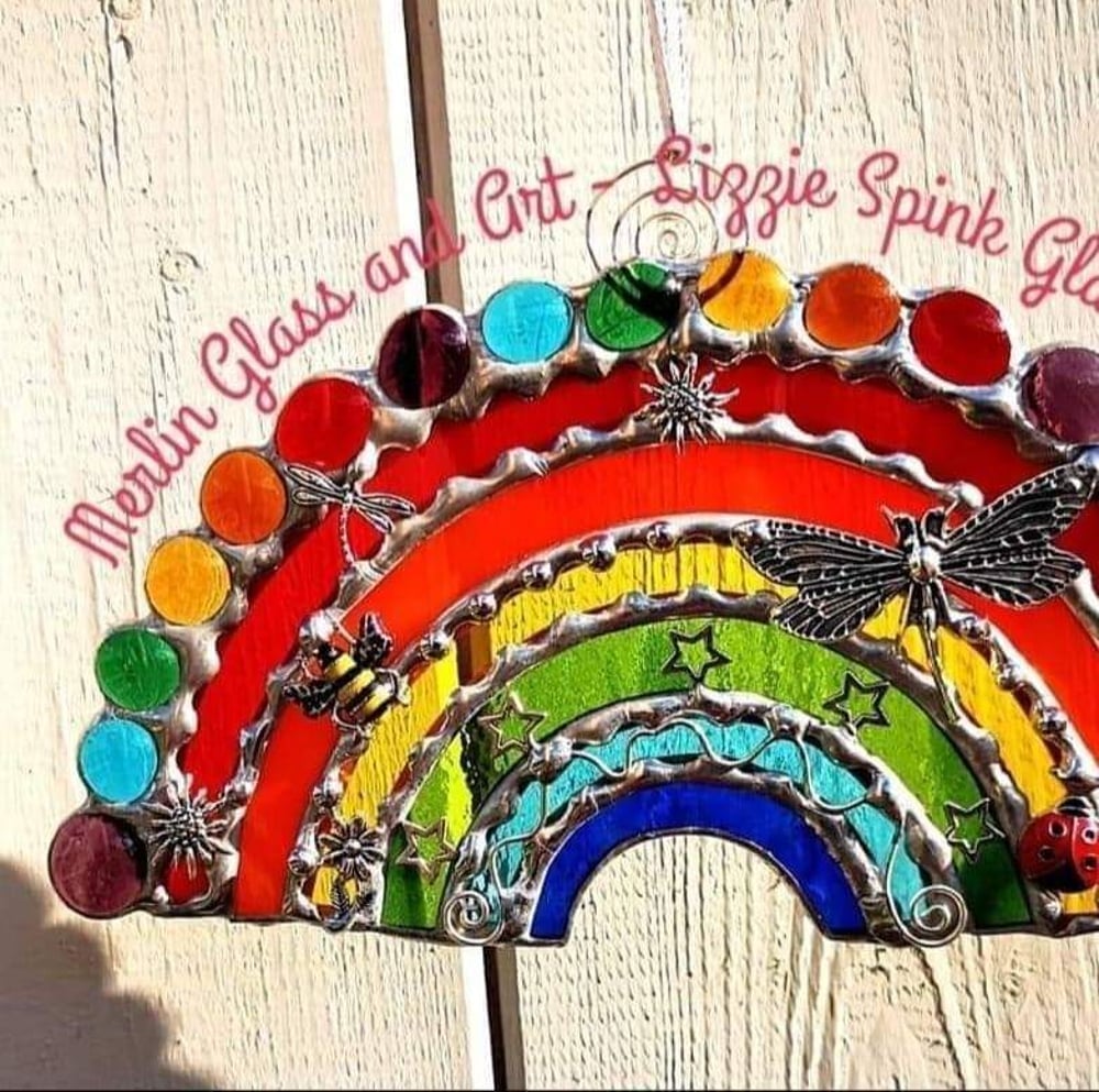 Image of Small Stained Glass Rainbow - 17cm x 9cm 