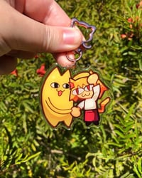 Image 1 of The lover Chiyo's Dad & Neco Arc Keychain