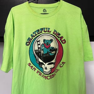 Image of greatful dead San Francisco 2XL acid green T shirt 