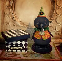 Image 3 of Folk Art Halloween Crow Raven creation doll