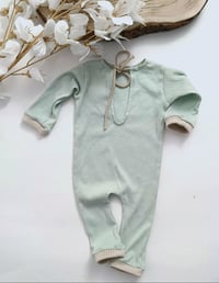 Image 3 of Newborn boys romper Nick | celadon green