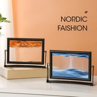 Image 1 of Rotatable Moving Sand Art Picture Home Decor Christmas Gift Glass Quicksand Painting Flowing Sand Sa