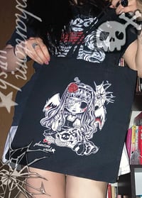 Image 1 of gothic dark fantasy angel tote bag 