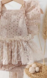 Image 2 of Baby girl bodysuit for photoshoots | Bianca | age 9-12 months | neutral beige