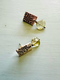 Image 5 of lemon quartz and sterling silver post earrings