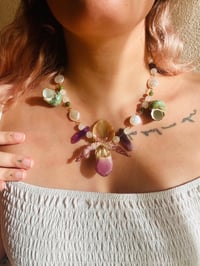 Image 1 of 💚Paphiopedilum Amethyst Conch Necklace 💚