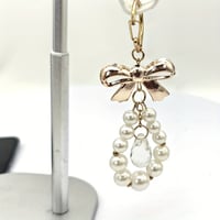 Image 13 of Elegant Bow Pearl Keychain with Crystal Drops - Perfect Gift for Her - Valentine's Day or Anytime - 