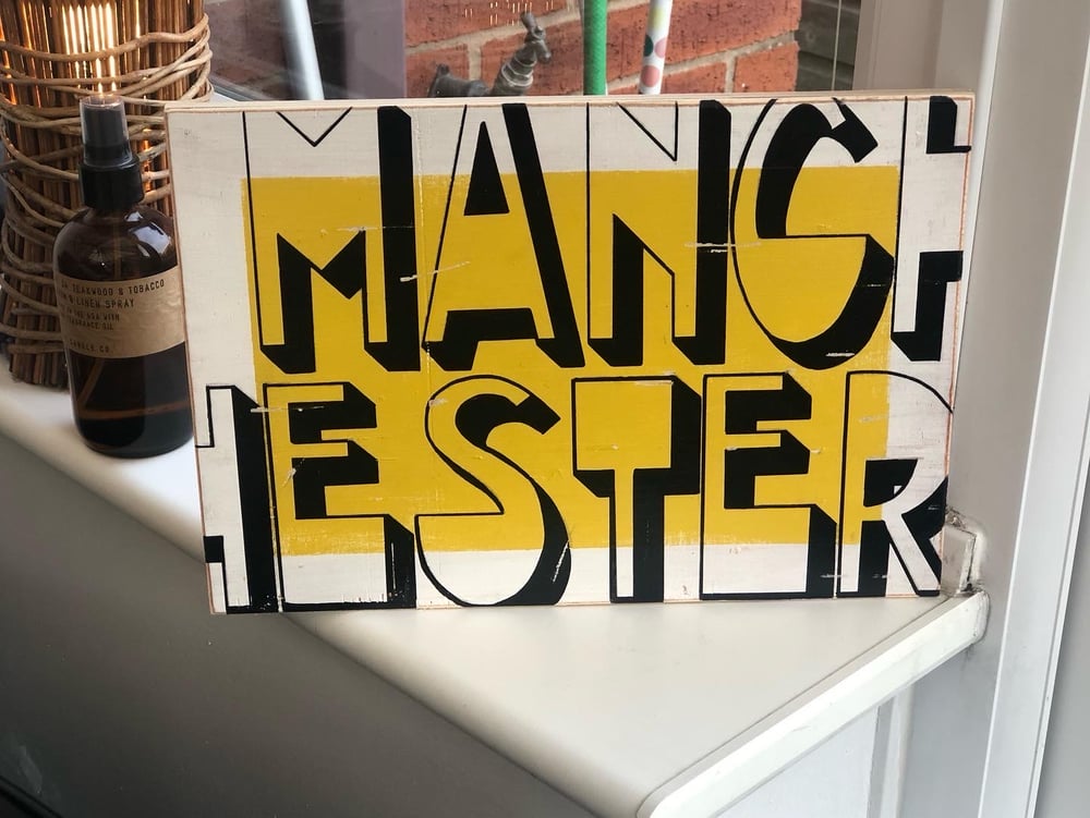 Manchester big font woodart A4 size 