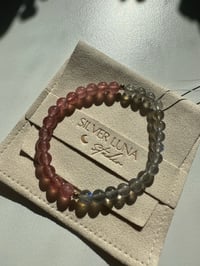 Image 1 of labradorite+strawberry quartz bracelet  灰月光+草莓晶手串