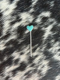 Image 1 of Turquoise Heart Hair Pin