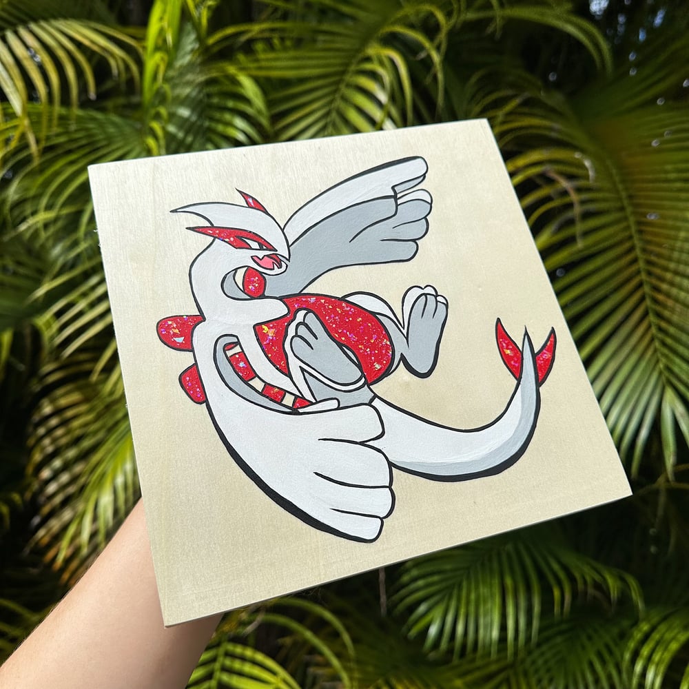 Image of Shiny lugia on wood 