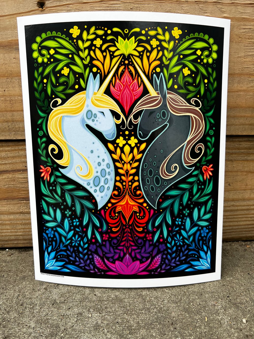 Image of Floral Unicorns -Print