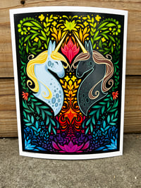 Image 3 of Floral Unicorns -Print