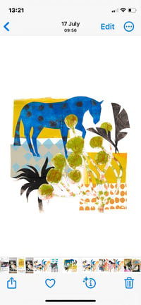 Image 3 of Unframed Blue Moroccan Horse art print 