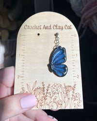 Image 6 of Blue Monarch Butterfly Earrings 