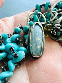 Image 7 of gorgeous turquoise nugget necklace with opal pendant