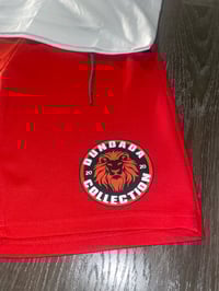 Image 2 of Dundada Collection Retro Style White T-Shirt and Red Short Set w/ SnapBack Hat.