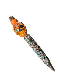 Image 1 of Orange Skull Pen 