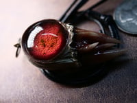 Image 13 of Crimson Oracle Snaggletooth Pendant OOAK